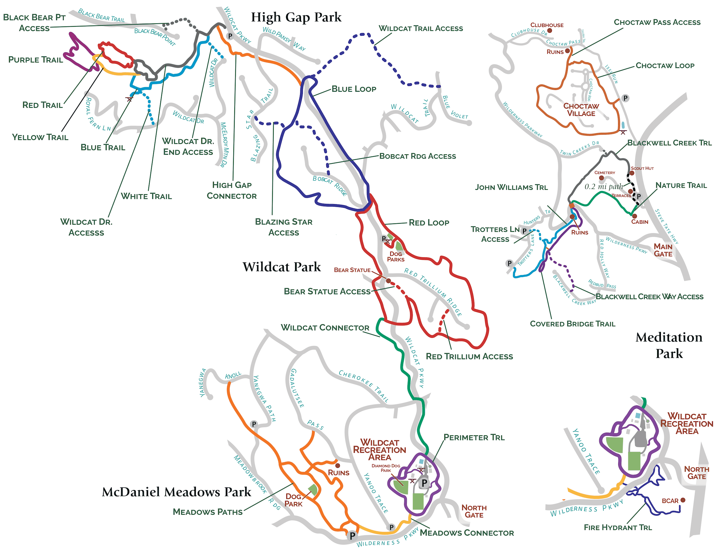 Big Canoe trails map — north section