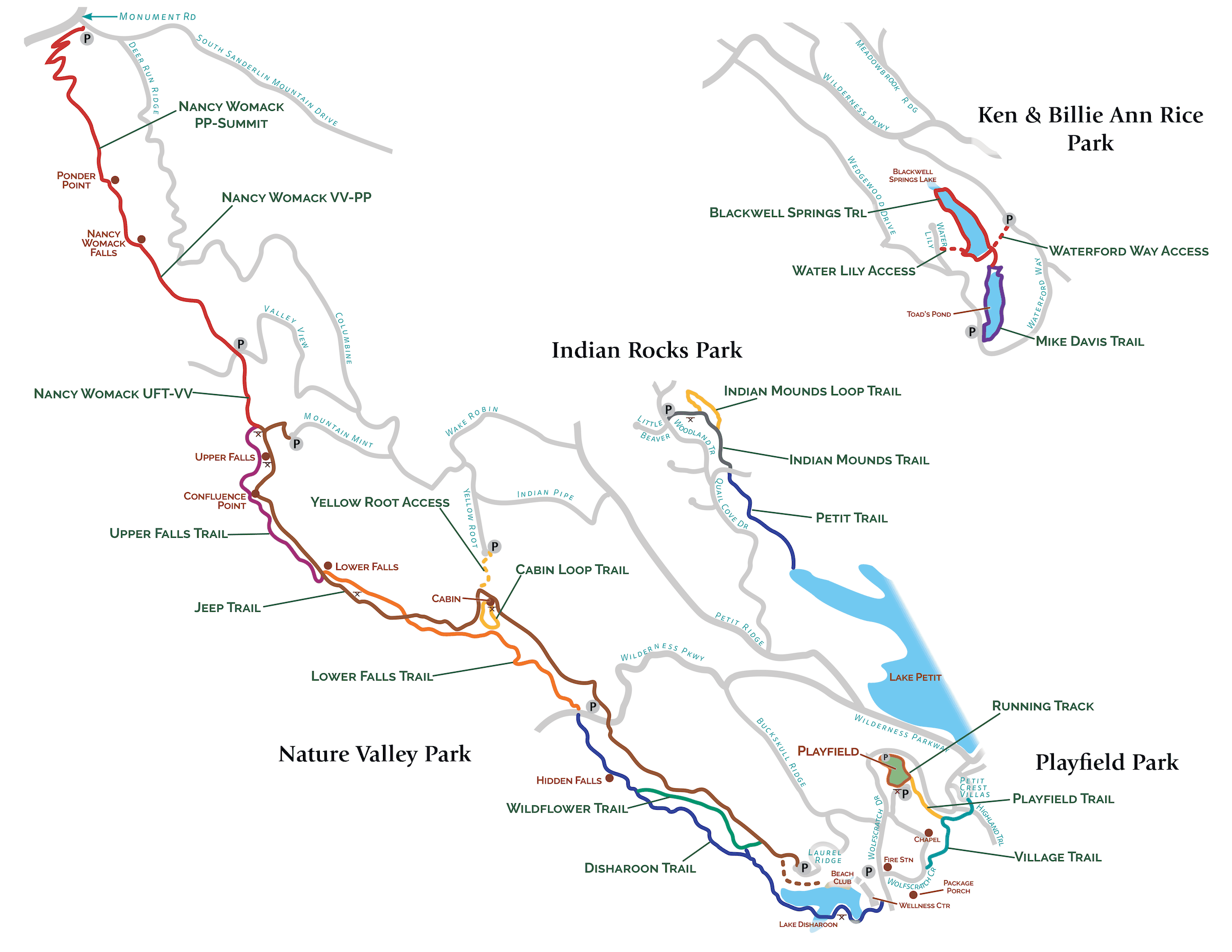 Big Canoe trails map — south section